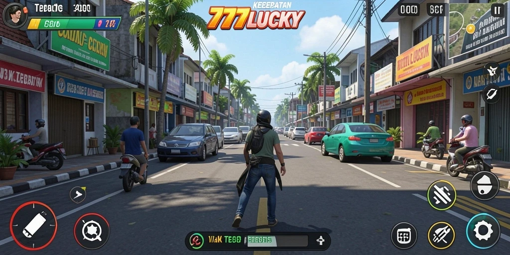 Tampilan gameplay seru dalam balapan Motor Racing di 777LUCKY.