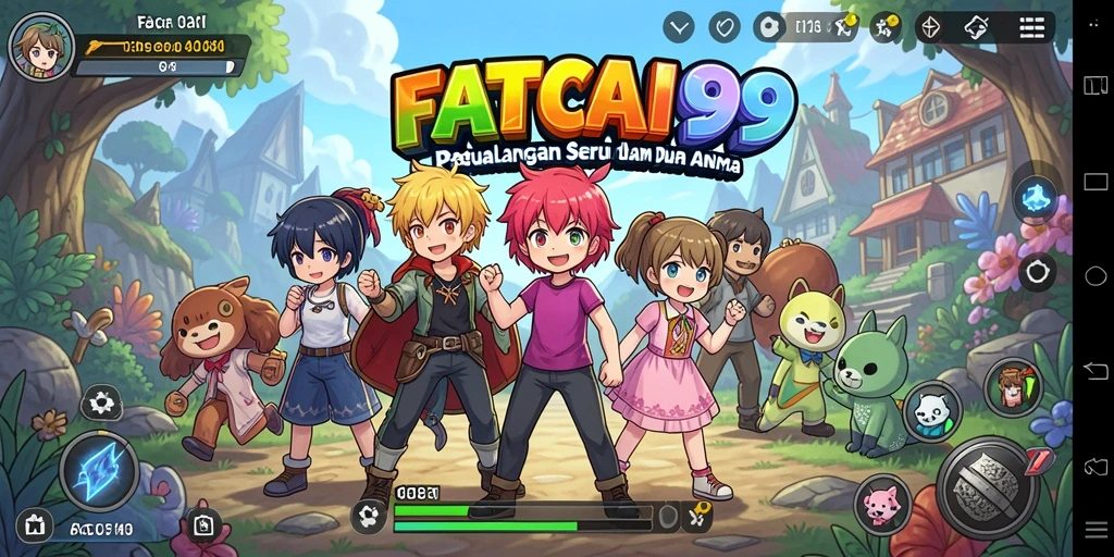 Tangkapan layar dari gameplay <strong>FATCAI99</strong> dengan karakter anime yang aktif.
