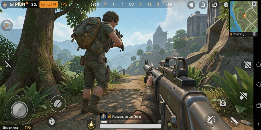 Tampilan gameplay mendebarkan GTPIDN saat pertempuran intens.