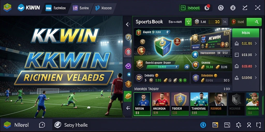 Screenshot KKWIN menampilkan tampilan interaktif taruhan olahraga.