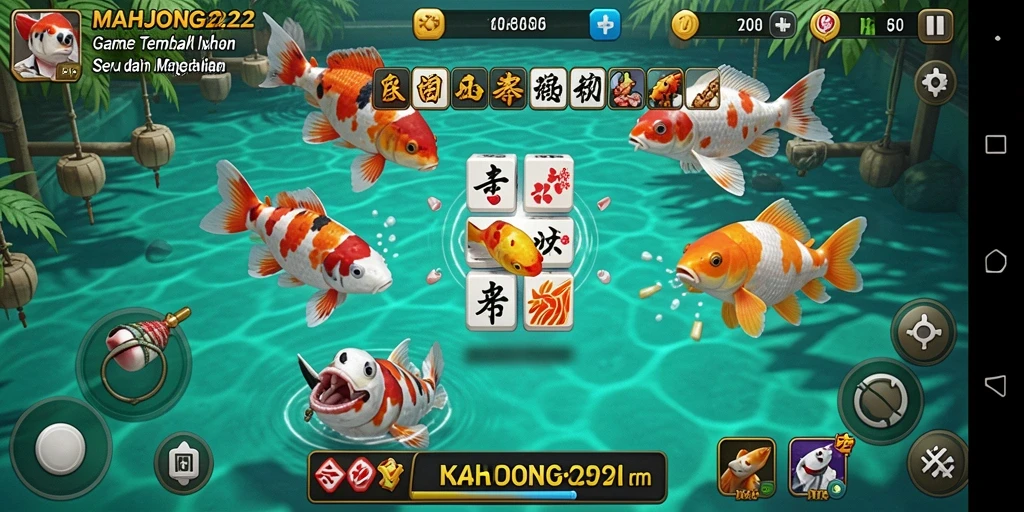 Screenshot gameplay menampilkan aksi seru Tembak Ikan di MAHJONG222.