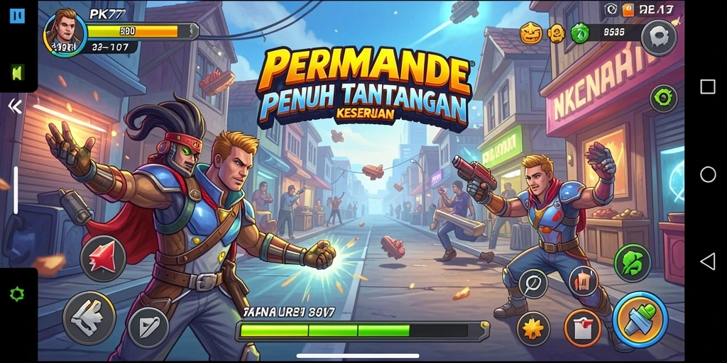 Screenshot gameplay PK77 menampilkan aksi seru di level yang penuh tantangan.